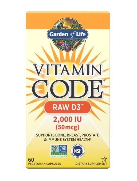 Vitamín D3 - RAW Vitamin Code - 2000IU - 60 kapslí