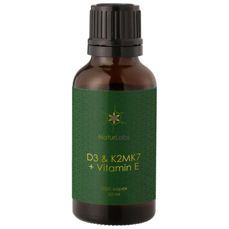 Vitamin D3 + K2 + E, 500 dávek, extra silný (1000 IU), tekutý