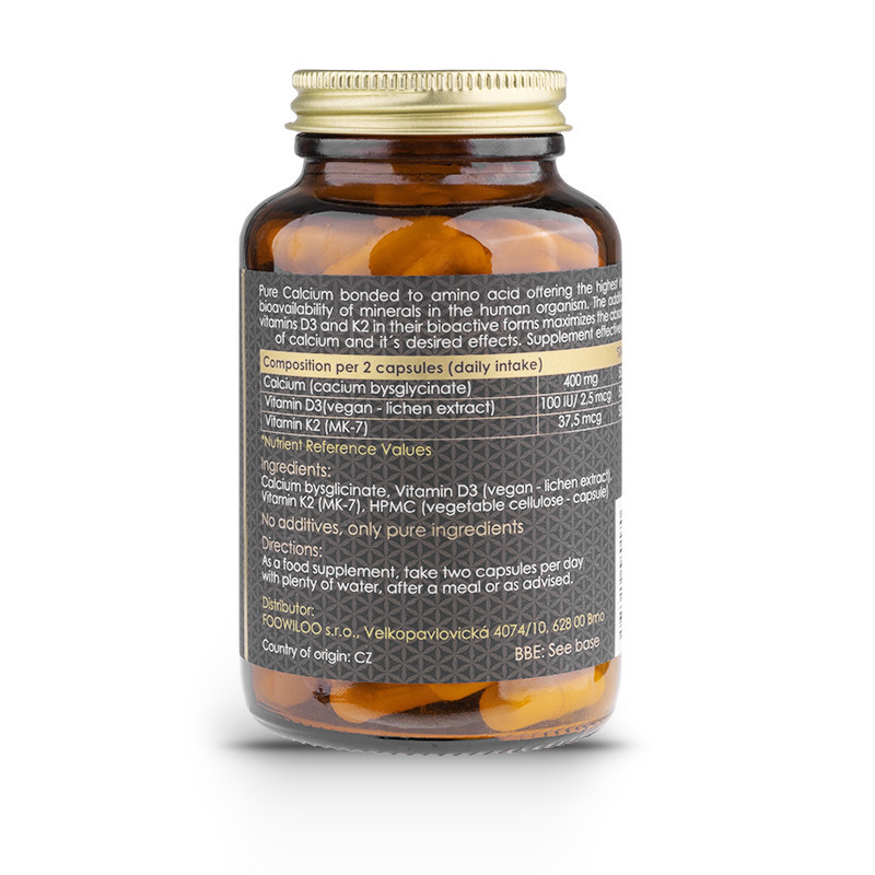 Vápník chelátový + D3 & K2, kapsle