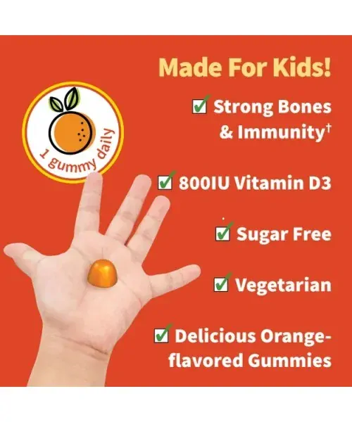Kids Organic - žvýkací vitamín D3 s příchutí pomeranč