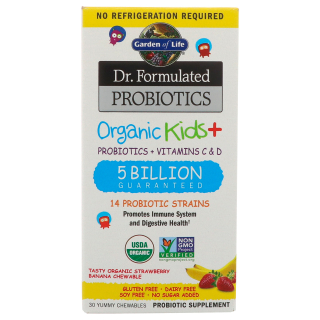 Dr. Formulated organická probiotika - pro děti - s příchutí jahody a banán