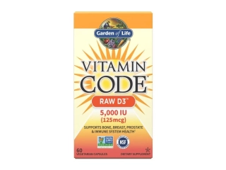 Vitamín D3 - RAW Vitamin Code - 5000IU - 60 kapslí