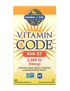Vitamín D3 - RAW Vitamin Code - 2000IU - 60 kapslí